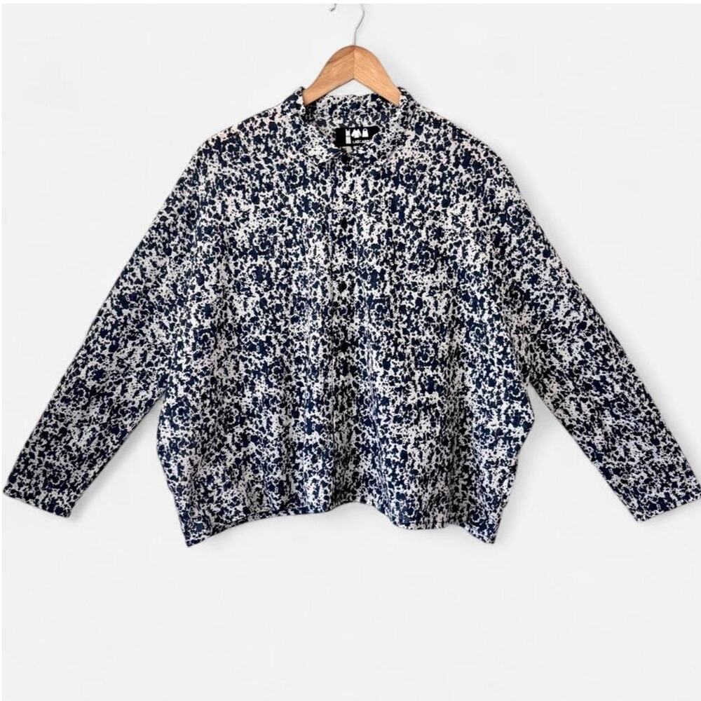 $210 Labo.Art Oversized Cotton Camica Tina Button Up Shirt Made n Italy SZ S